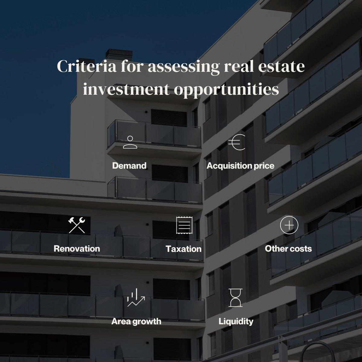 Criteria for assessing real estate investment opportunities